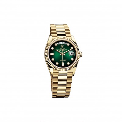 ROLEX DAY-DATE SERIES GOLD STEEL BAND 36MM WATCH 128238-0069