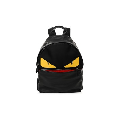 FENDI NYLON VITELLO LIBERTY VITELLO DOLCE MONSTER EYES ROUNDED BACKPACK BLACK SUNFLOWER (39*33*14cm) FENDI NYLON VITELLO LIBERTY VITELLO DOLCE MONSTER EYES ROUNDED BACKPACK BLACK SUNFLOWER (39*33*14cm)
