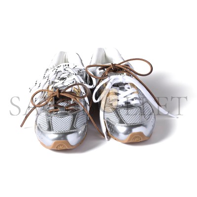 MIU MIU X NEW BALANCE 530 SL METALLIC LEATHER AND MESH SNEAKERS 5E165E