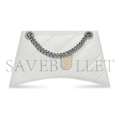 BALENCIAGA WOMEN'S CRUSH CHAIN BAG MINI IN WHITE 736016210J09001 (21.8*9.9*4.8cm) BALENCIAGA WOMEN'S CRUSH CHAIN BAG MINI IN WHITE 736016210J09001 (21.8*9.9*4.8cm)