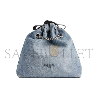 BALENCIAGA WOMEN'S CRUSH TOTE BAG IN SMALL DENIM 7429422AAYA4661 (25.9*23.9*9.9cm) BALENCIAGA WOMEN'S CRUSH TOTE BAG IN SMALL DENIM 7429422AAYA4661 (25.9*23.9*9.9cm)