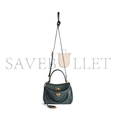 BALENCIAGA WOMEN'S RODEO HANDBAG MINI IN PINE GREEN 7954562AA4V3614 (22.8*9.9*8.3cm) BALENCIAGA WOMEN'S RODEO HANDBAG MINI IN PINE GREEN 7954562AA4V3614 (22.8*9.9*8.3cm)