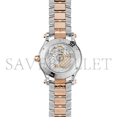 CHOPARD HAPPY SPORT 36 MM, AUTOMATIC, ETHICAL ROSE GOLD, LUCENT STEEL™, DIAMONDS 278559-6004