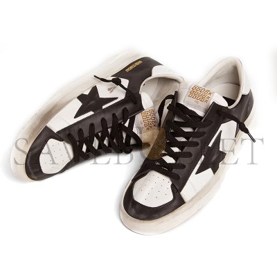 GOLDEN GOOSE MEN'S STARDAN IN WHITE AND BLACK LEATHER GMF00128