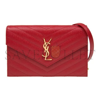 YSL CASSANDRE MATELASSÉ ENVELOPE CHAIN WALLET IN GRAIN DE POUDRE EMBOSSED LEATHER 393953BOW016515 (19*12.5*3.5cm) YSL CASSANDRE MATELASSÉ ENVELOPE CHAIN WALLET IN GRAIN DE POUDRE EMBOSSED LEATHER 393953BOW016515 (19*12.5*3.5cm)