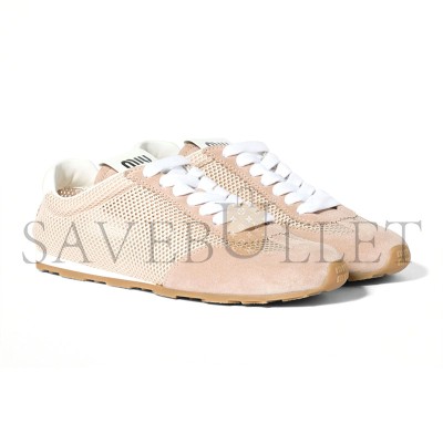 MIU MIU NUDE SUEDE AND MESH PLUME SNEAKERS 5E388E MIU MIU NUDE SUEDE AND MESH PLUME SNEAKERS 5E388E