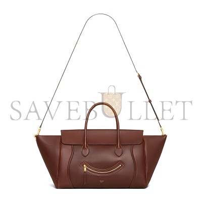 CELINE MEDIUM SMILING NEW LUGGAGE IN SUPPLE SHINY LAMBSKIN 123693GW2.28BK (36*22*16cm)