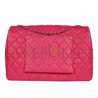 CHANEL XXL FLAP BAG FUCHSIA SHINY CAVIAR LIGHT GOLD HARDWARE BAG (41*28*11cm)