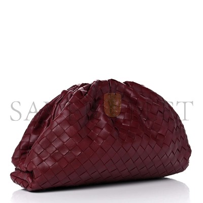 BOTTEGA VENETA NAPPA MAXI INTRECCIATO THE POUCH OVERSIZED CLUTCH BORDEAUX (39*21*13cm)