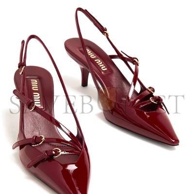 MIU MIU PATENT LEATHER SLINGBACKS WITH BUCKLES 5I013E MIU MIU PATENT LEATHER SLINGBACKS WITH BUCKLES 5I013E