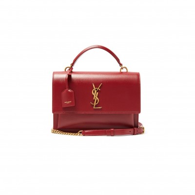 YSL SUNSET MEDIUM TOP HANDLE IN TEXTURED LEATHER 634723D420W6008 (25*18*5cm)