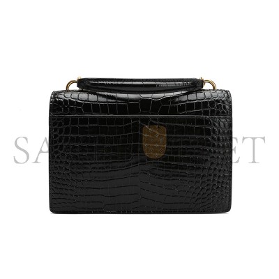 YSL SUNSET TOP HANDLE IN CROCODILE-EMBOSSED SHINY LEATHER 533026DND1J1000 (19*14*5.5cm)