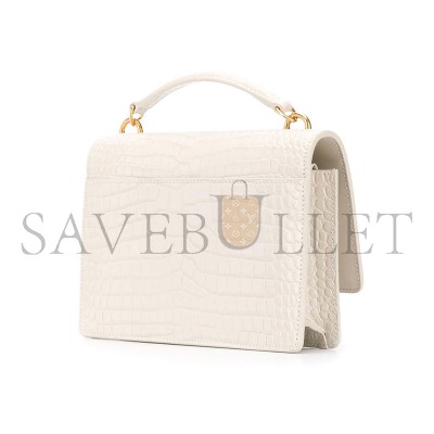 YSL SUNSET TOP HANDLE IN CROCODILE-EMBOSSED SHINY LEATHER 533026DND1J9207 (19*14*5.5cm)