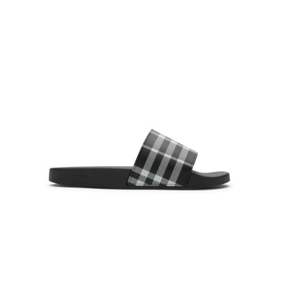 BURBERRY CHECK SLIDE SANDALS 