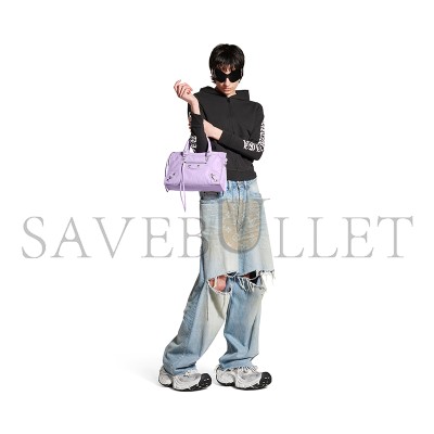 BALENCIAGA WOMEN'S LE CITY BAG SMALL IN LILAC 8114422AA9S5306 (29.9*19.1*9.9cm)