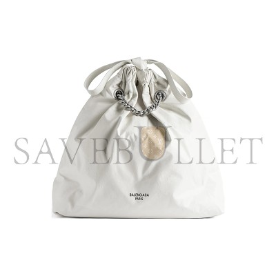 BALENCIAGA WOMEN'S CRUSH TOTE BAG MEDIUM IN WHITE 742941210IU9001 (46*39.9*14cm)