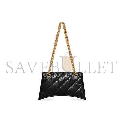 BALENCIAGA WOMEN'S CRUSH CHAIN BAG SMALL IN BLACK 716351210J11000 (24.9*15*7.9cm)