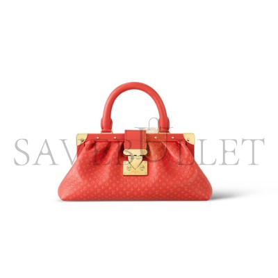 LOUIS VUITTON MONOGRAM CLUTCH RED IN CALFSKIN LEATHER WITH GOLD TONE M22327 (28*14*10cm) LOUIS VUITTON MONOGRAM CLUTCH RED IN CALFSKIN LEATHER WITH GOLD TONE M22327 (28*14*10cm)
