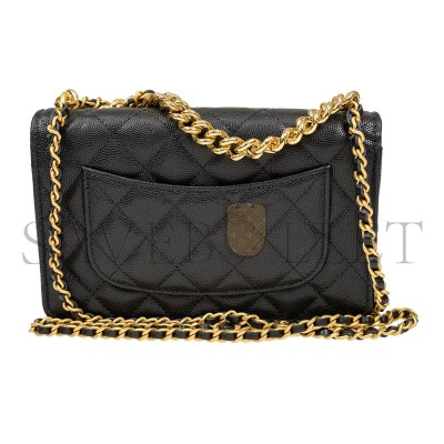 CHANEL LYCHEE PEEL CC TURNLOCK WALLET ON CHAIN WOC BLACK AP3910 (20*12.5*4cm)