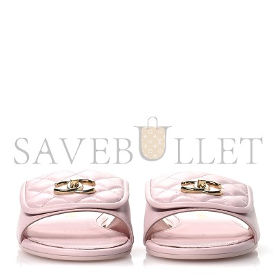 CHANEL LAMBSKIN QUILTED TURNLOCK FLAT MULES 1669317