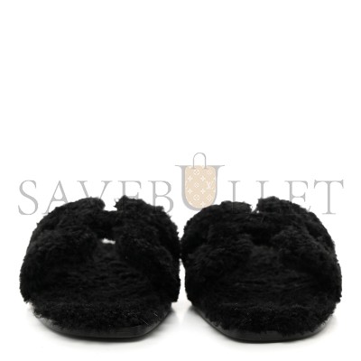 HERMES WOOLSKIN ORAN SANDALS 1512309