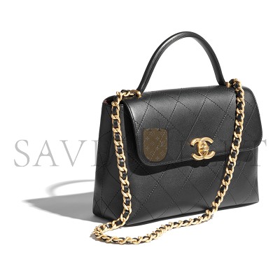 CHANEL SMALL FLAP BAG WITH TOP HANDLE 296382 (28*20.5*9.5cm)