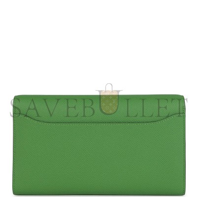 HERMES CONSTANCE WALLET TO GO VERT YUCCA EPSOM GOLD HARDWARE 436571 (20*11*4cm)