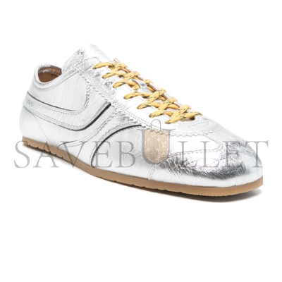 DRIES VAN NOTEN METALLIC CRINKLED LEATHER SNEAKERS MS2511500