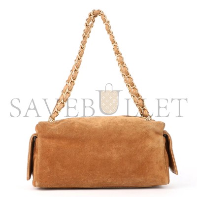 CHANEL HANDBAG SUEDE BROWN A19288 (27*13*12cm)