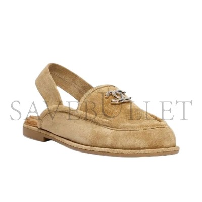 CHANEL 25A SUEDE FLAT LOAFERS BROWN G46601