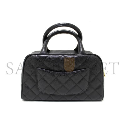 CHANEL MASTER BLACK CAVIAR SMALL BOWLER HANDBAG 71303 (25*15*7cm)