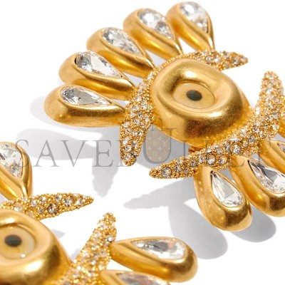 SCHIAPARELLI RHINESTONE EYELASH EARRINGS PE22BI49S