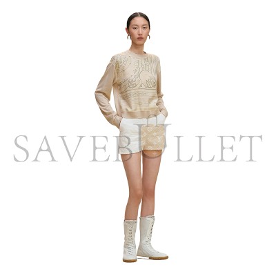 HERMES CANDY LIBRIS LONG-SLEEVE TWILLAINE SWEATER H5H2808DJET34