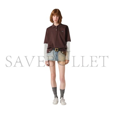 MIU MIU JERSEY POLO SHIRT MJL076