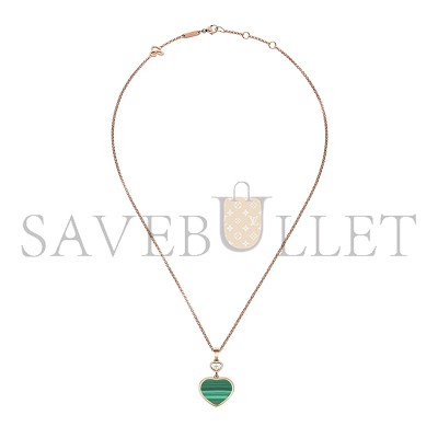 CHOPARD HAPPY HEARTS PENDANT, ROSE GOLD, DIAMOND, MALACHITE 797482-5151