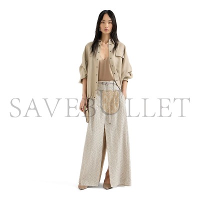 BRUNELLO CUCINELLI VISCOSE AND LINEN FLUID TWILL SHIRT 261MH126NE416