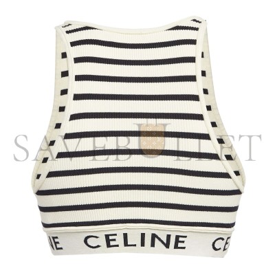 CELINE LOGO KNIT STRIPED SPORTS VEST 2A22O372N CELINE LOGO KNIT STRIPED SPORTS VEST 2A22O372N