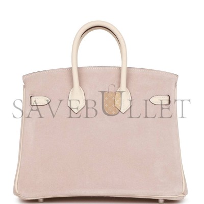 HERMES BIRKIN 25 SWIFT AND SUEDE PALLADIUM HARDWARE (25*20*13cm)