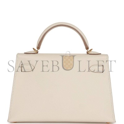 HERMES MINI KELLY EPSOM GOLD HARDWARE (19*12*5.5cm) HERMES MINI KELLY EPSOM GOLD HARDWARE (19*12*5.5cm)