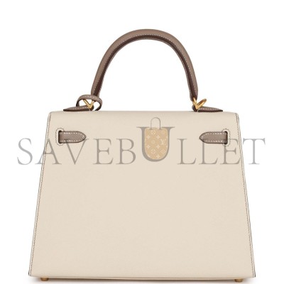 HERMES KELLY 25 EPSOM BRUSHED GOLD HARDWARE (25*17*7cm)