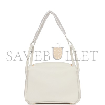 HERMES LINDY 26 WHITE EVERCOLOR GOLD HARDWARE (26*18*12cm) HERMES LINDY 26 WHITE EVERCOLOR GOLD HARDWARE (26*18*12cm)