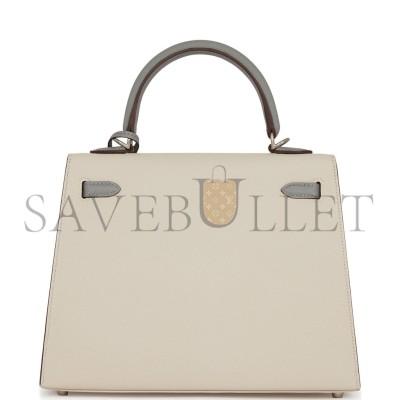 HERMES KELLY 25 EPSOM BRUSHED PALLADIUM HARDWARE (25*17*7cm)
