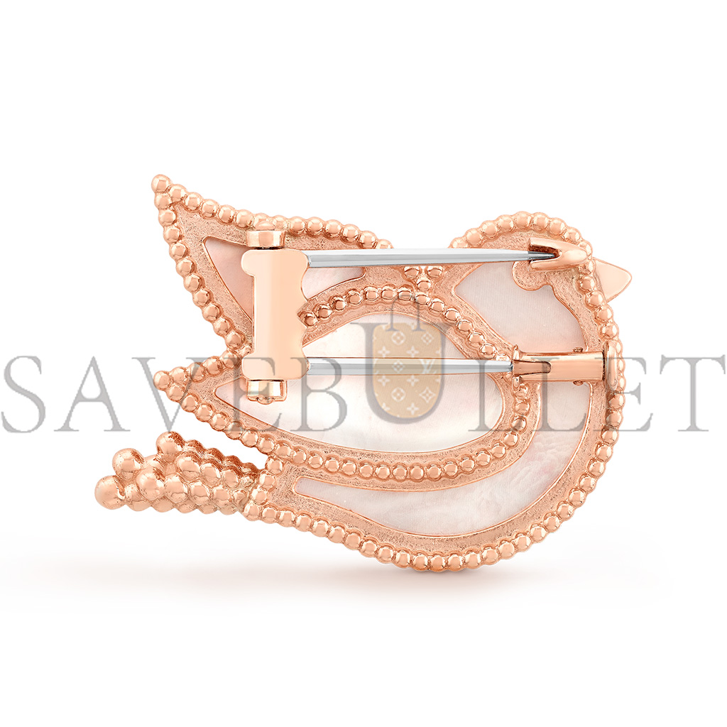 VAN CLEEF ARPELS LUCKY ANIMALS DOVE CLIP - ROSE GOLD, MOTHER-OF-PEARL, ONYX VCARP2AR00 VAN CLEEF ARPELS LUCKY ANIMALS DOVE CLIP - ROSE GOLD, MOTHER-OF-PEARL, ONYX VCARP2AR00
