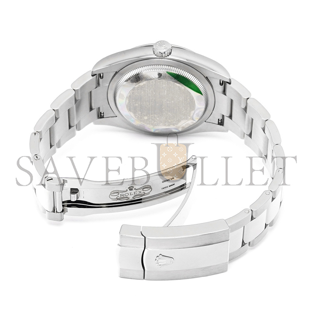 ROLEX DATEJUST OLIVE GREEN PALM PATTERN 36MM WATCH 126200