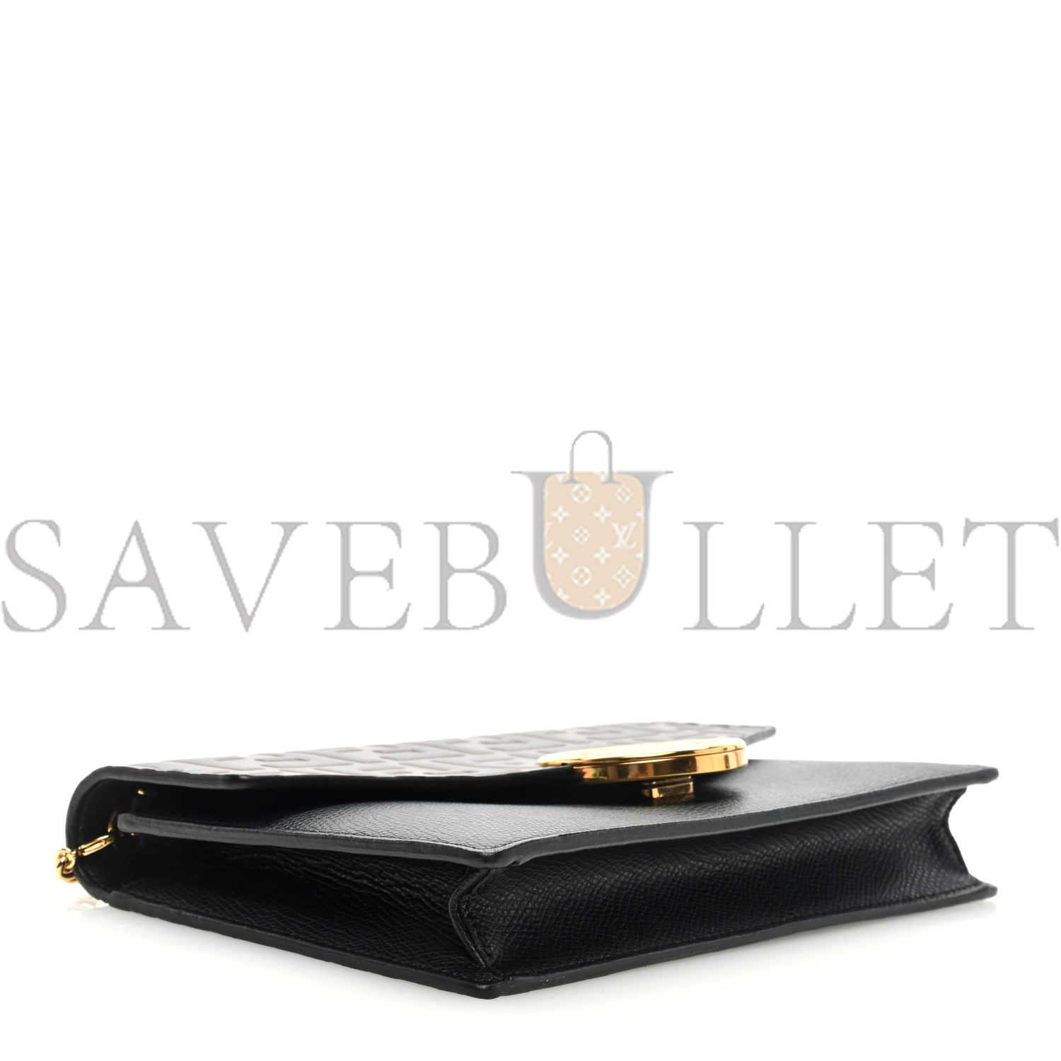 FENDI VITELLO CRUISE F IS FENDI BI-COLOR FF 1974 EMBOSSED MEDIUM ENVELOPE WALLET ON CHAIN BLACK MAYA (20*13*4cm) FENDI VITELLO CRUISE F IS FENDI BI-COLOR FF 1974 EMBOSSED MEDIUM ENVELOPE WALLET ON CHAIN BLACK MAYA (20*13*4cm)