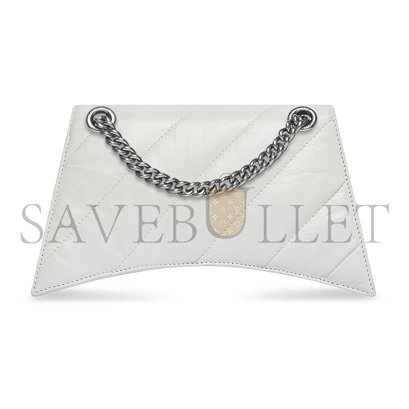 BALENCIAGA WOMEN'S CRUSH CHAIN BAG MINI IN WHITE 736016210J09001 (21.8*9.9*4.8cm) BALENCIAGA WOMEN'S CRUSH CHAIN BAG MINI IN WHITE 736016210J09001 (21.8*9.9*4.8cm)
