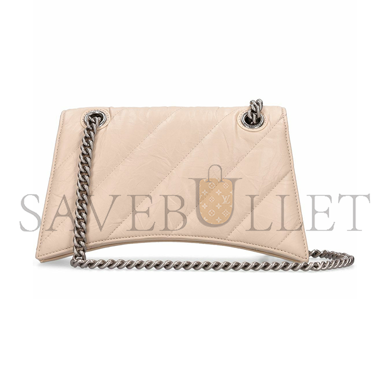 BALENCIAGA WOMEN'S CRUSH CHAIN BAG IN SMALL APRICOT 716351210J03709 (24.9*15*7.9cm) BALENCIAGA WOMEN'S CRUSH CHAIN BAG IN SMALL APRICOT 716351210J03709 (24.9*15*7.9cm)