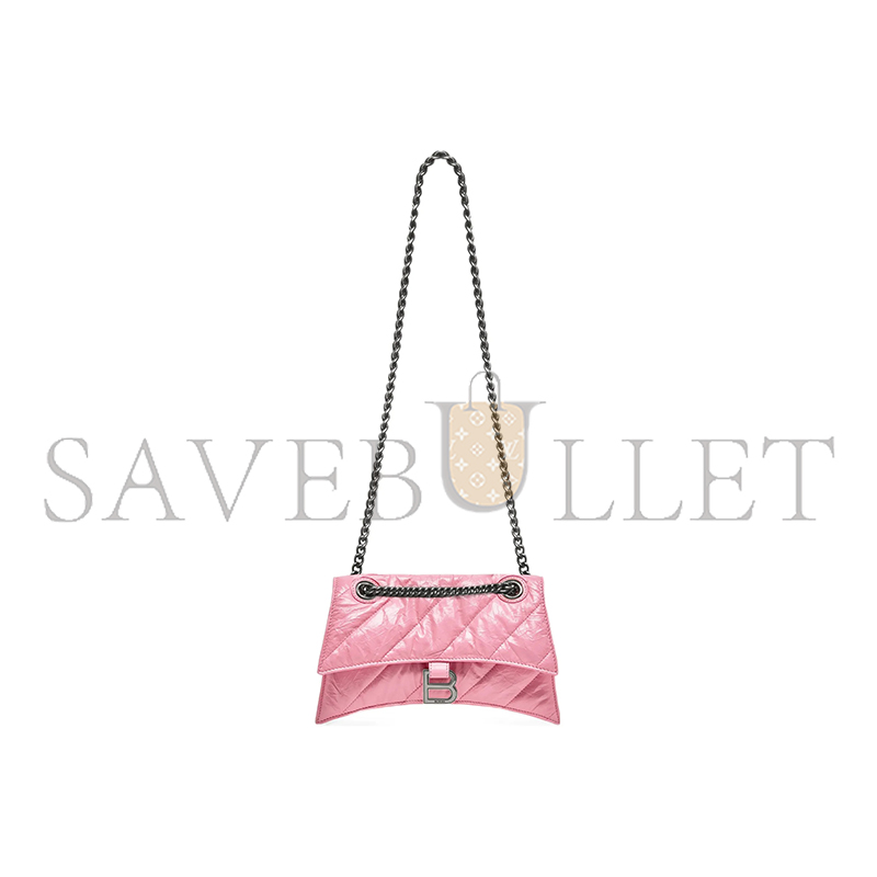 BALENCIAGA WOMEN'S CRUSH CHAIN BAG IN SMALL PINK 716351210J05812 (24.9*15*7.9cm) BALENCIAGA WOMEN'S CRUSH CHAIN BAG IN SMALL PINK 716351210J05812 (24.9*15*7.9cm)
