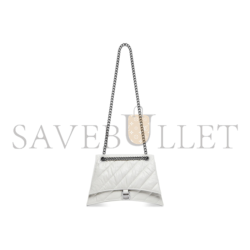 BALENCIAGA WOMEN'S CRUSH CHAIN BAG IN MEDIUM WHITE 716393210J09001 (31*19.8*6.9cm) BALENCIAGA WOMEN'S CRUSH CHAIN BAG IN MEDIUM WHITE 716393210J09001 (31*19.8*6.9cm)