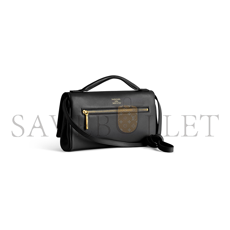 BALENCIAGA WOMEN'S BEL AIR CLUTCH ON STRAP SMALL IN BLACK 8349432ABAV1000 (26.9*13.9*5.3cm) BALENCIAGA WOMEN'S BEL AIR CLUTCH ON STRAP SMALL IN BLACK 8349432ABAV1000 (26.9*13.9*5.3cm)